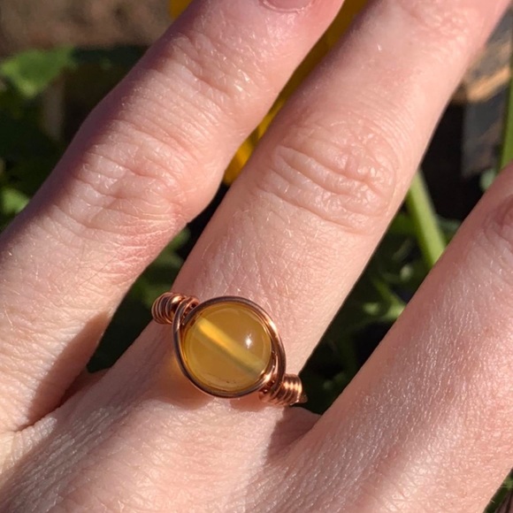 Yellow agate ring - Picture 2 of 4